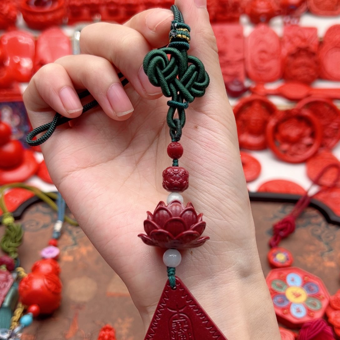 天然辰砂紫金砂车挂