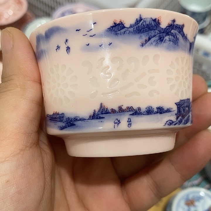 摆件陶景德镇陶瓷主人杯23455