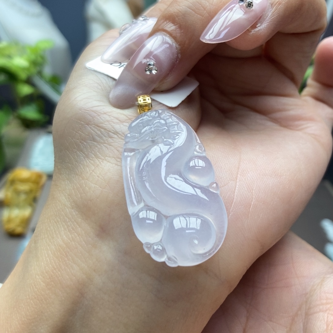 翡翠颈饰18K金镶嵌吊坠31