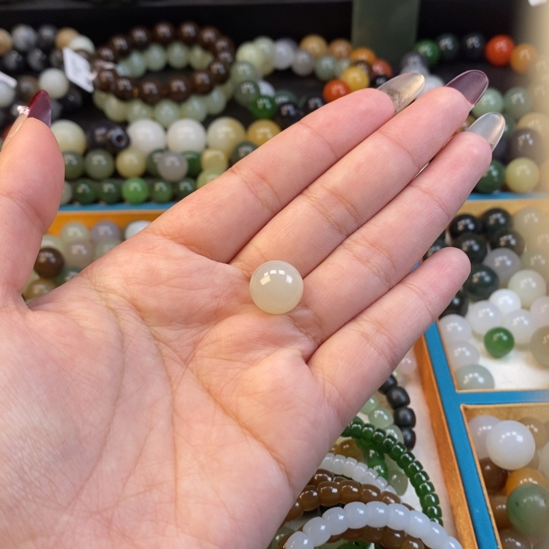 和田玉福利青海白单珠未镶嵌z 12