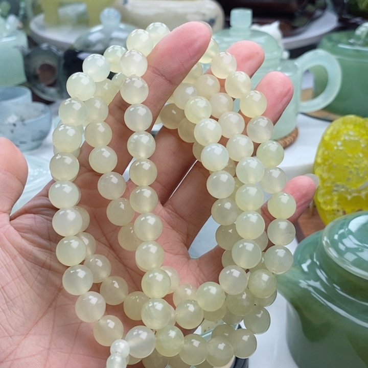 岫玉四大名玉手串108颗未镶嵌