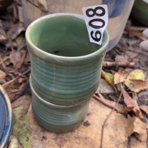 泥塑茶杯两只微瑕品