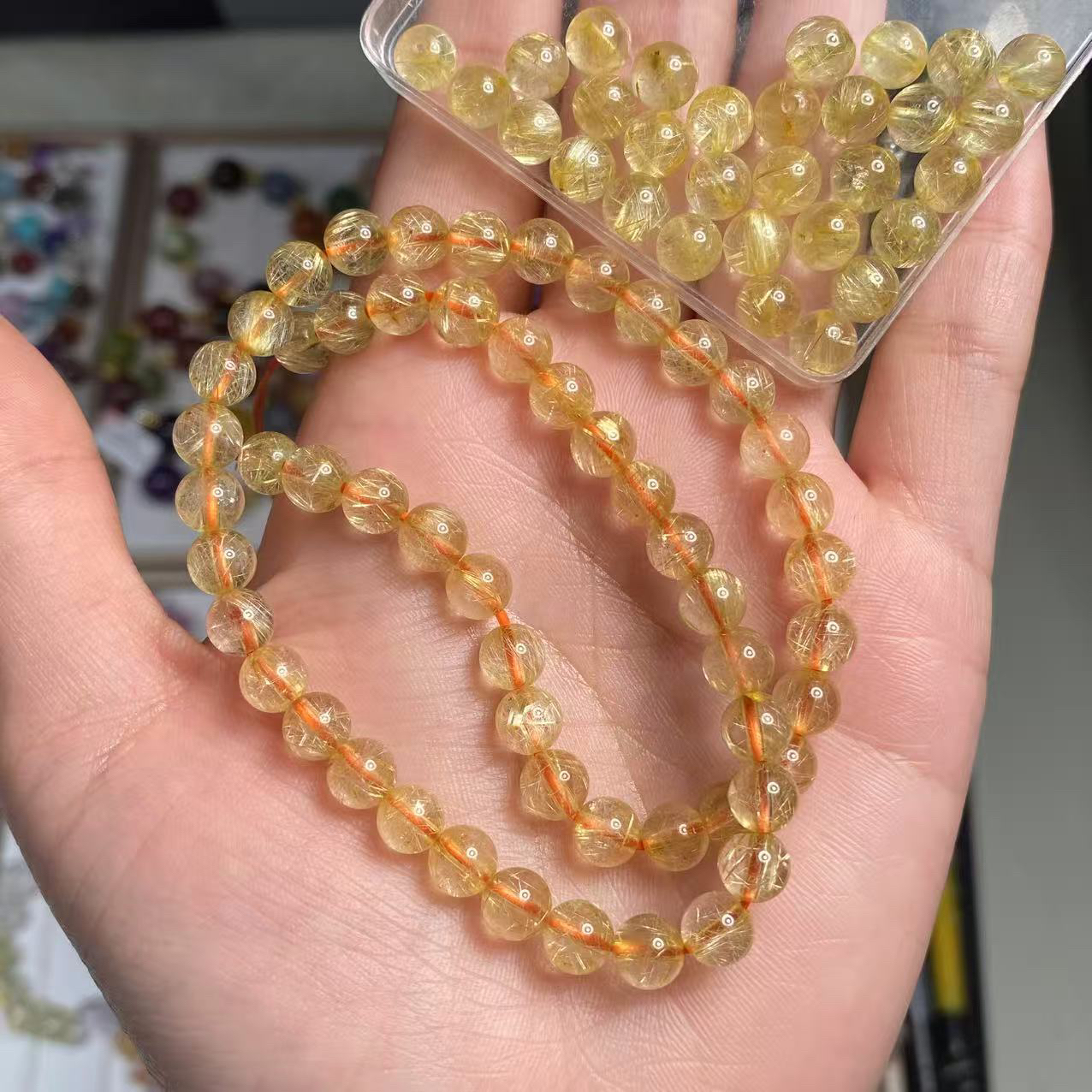 金发隔珠发五颗6mm+