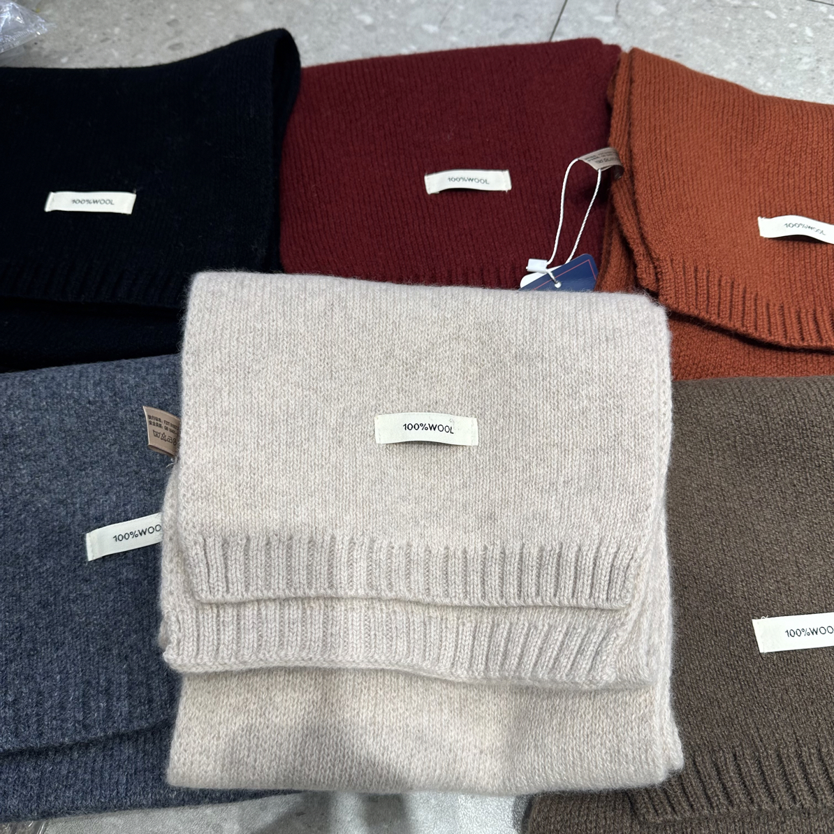 100%澳洲纯羊毛围巾女2025冬新款韩系毛绒高级感针织百搭情侣围脖