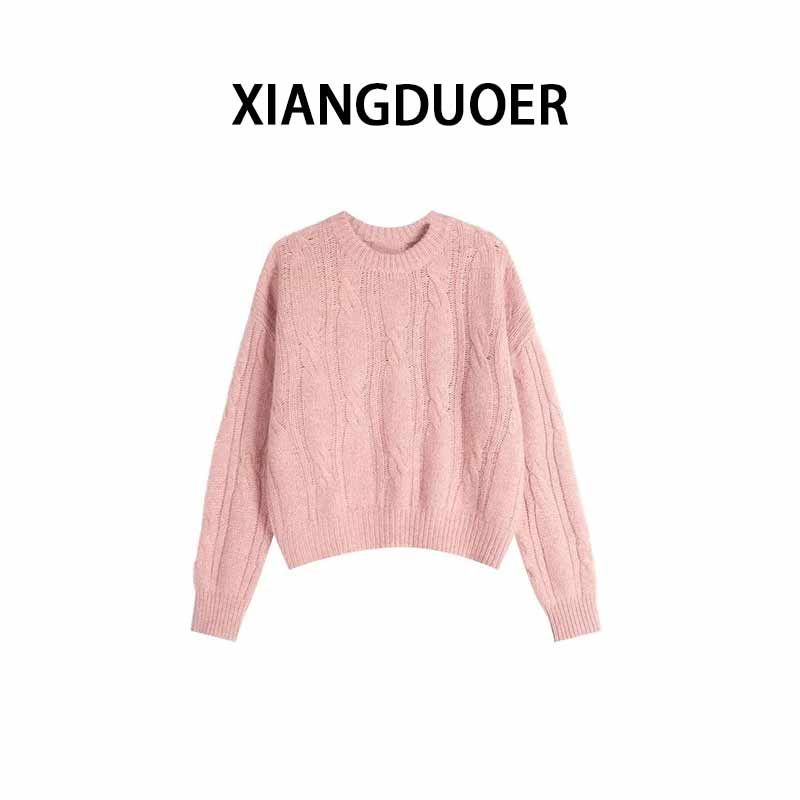 【温柔粉】极简百搭气质慵懒凤套头保暖上衣