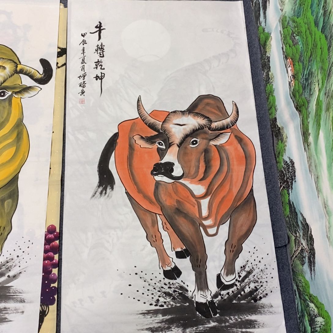 国画尺寸140✖️70四尺纯手绘