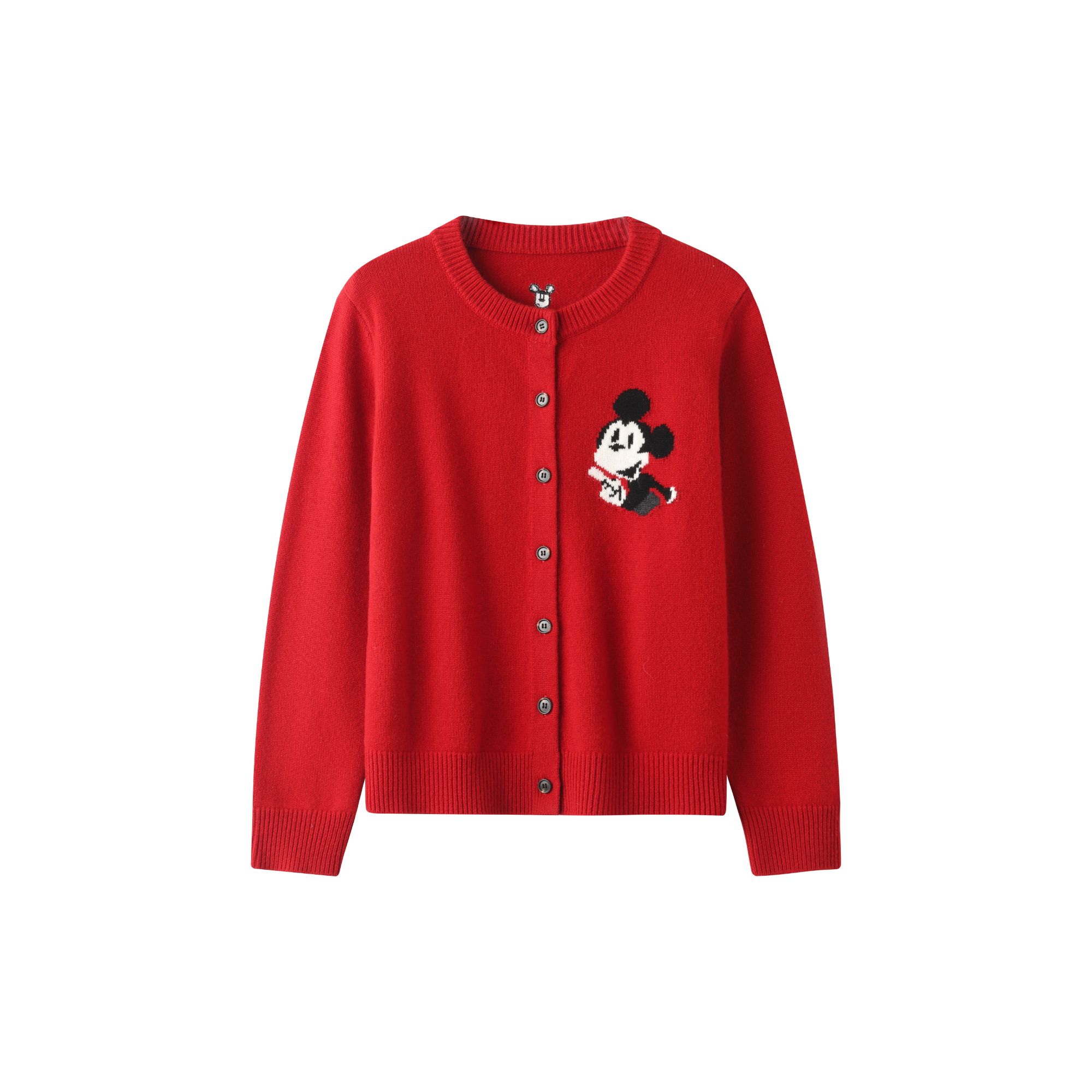 100%绵羊毛女士羊毛衫上衣米奇休闲开衫25121