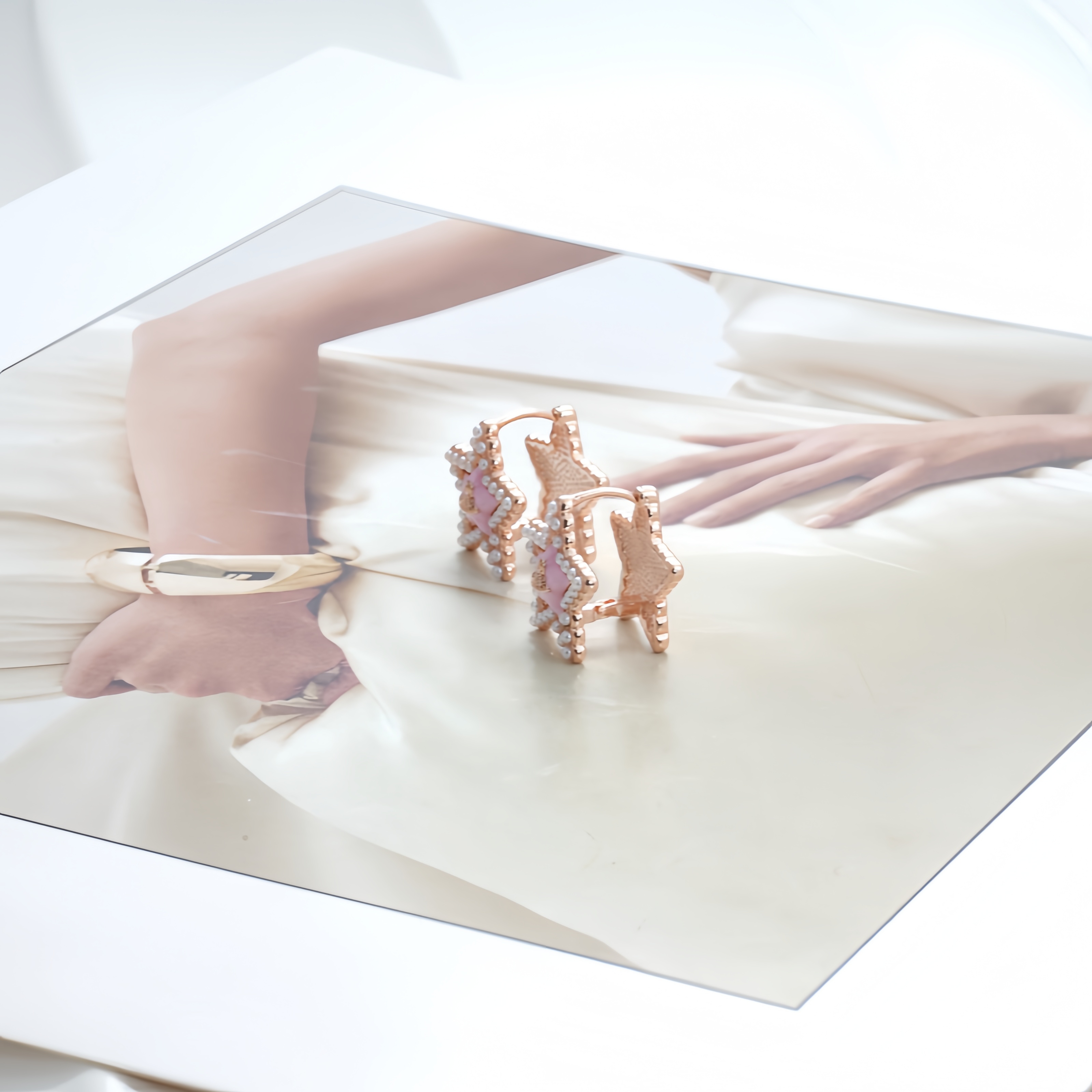 铜合金仿珍珠耳饰 耳环9452