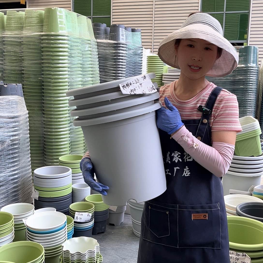 四季盆7#灰白色6个无托