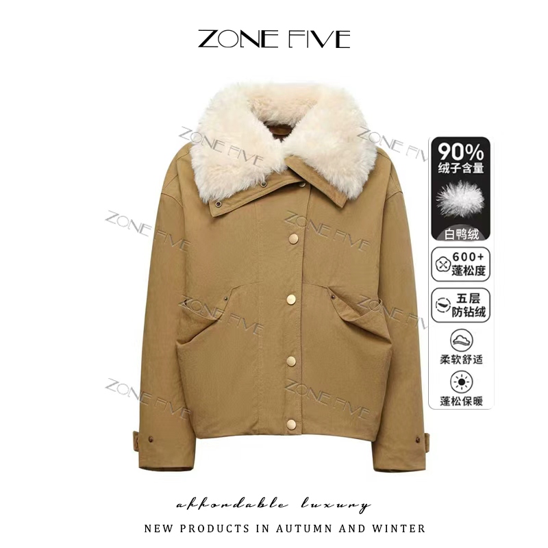 【zonefive】冬日氛围款“极地云朵”复古工装羽绒服88AW1329