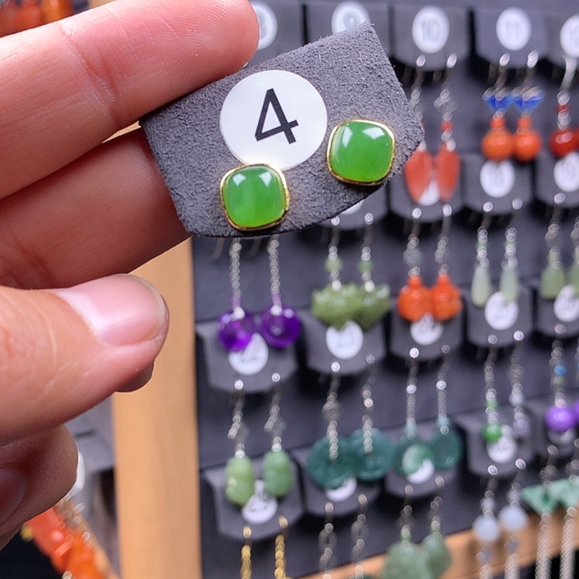 【闪购商品】和田玉耳饰银S925镶嵌安****蓉