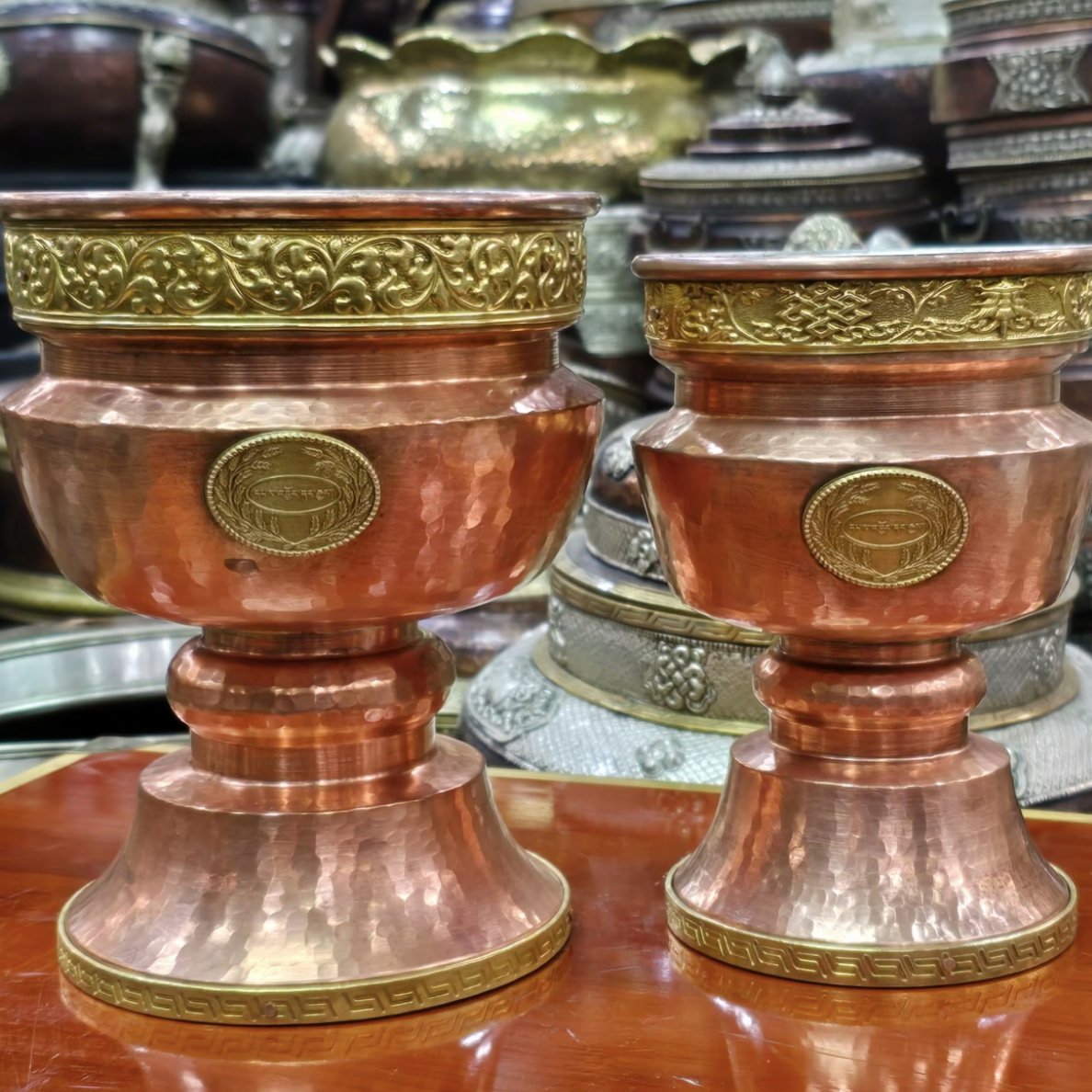 藏式纯铜手工酥油灯盏适合家具日用