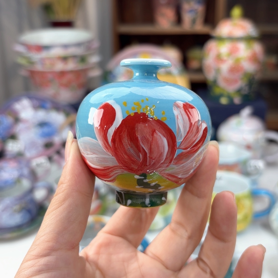 景德镇手绘高温釉下彩陶瓷茶具