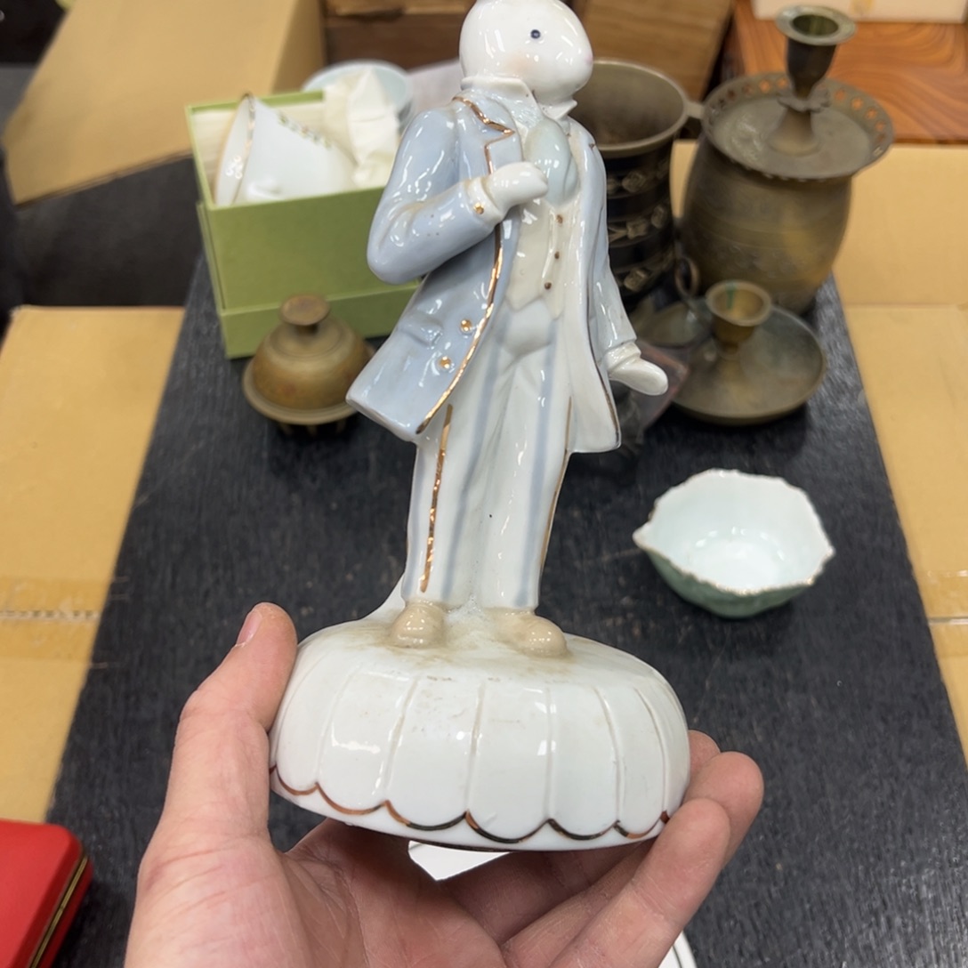 白***星陶瓷中古工艺品摆件