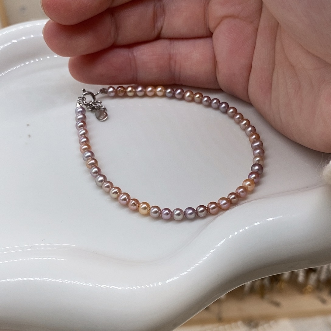 淡水珍珠银S925镶嵌手绳