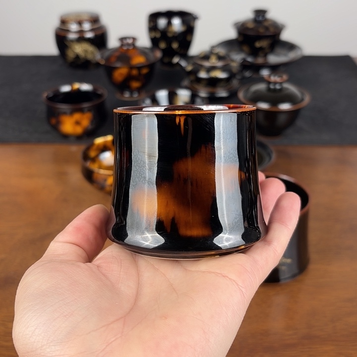 瓷玳瑁釉威士忌杯