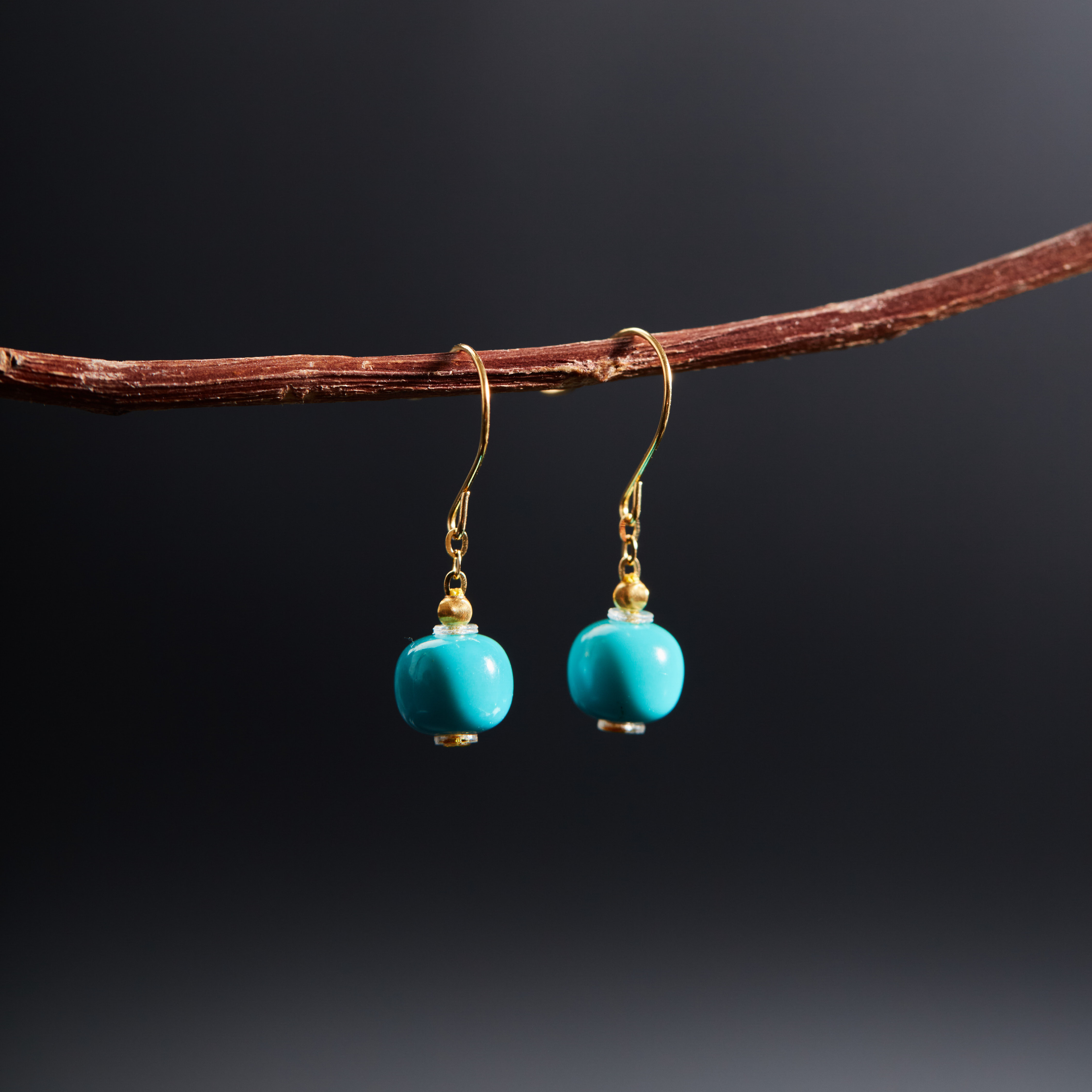 【云上雅岚】时亦丨18K绿松耳钩-多样性发一件-XYGD999241-D