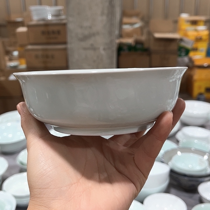 瓷片青瓷5.5英寸福禄米饭碗四个微瑕包邮