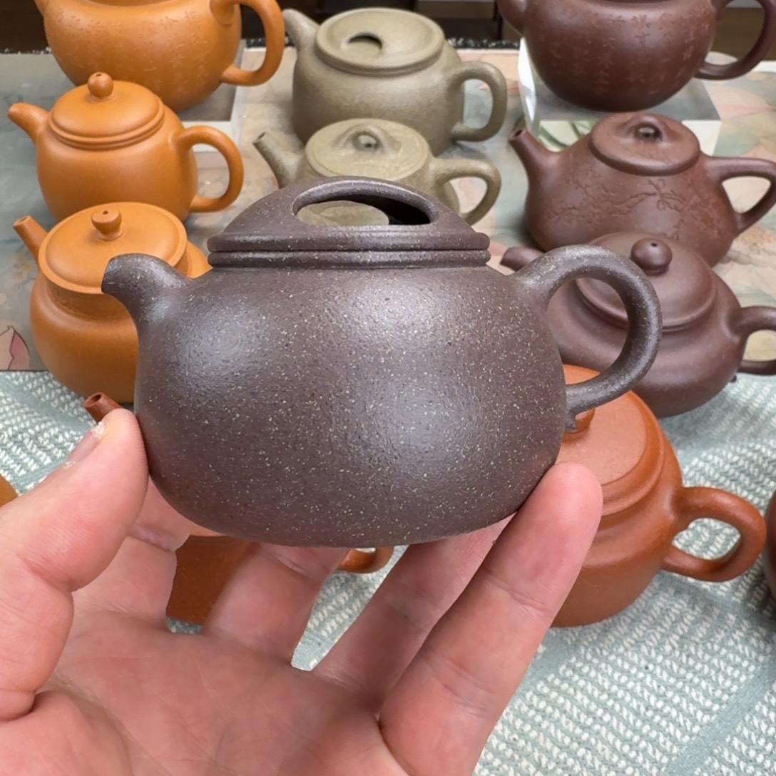 熙***茶紫砂茶壶微瑕 玉牛 全砂紫泥 165cc 半手工
