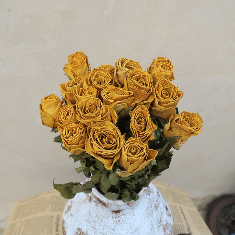 玫瑰干花花束 真花自然风干稀有干花客厅装饰插花相框
