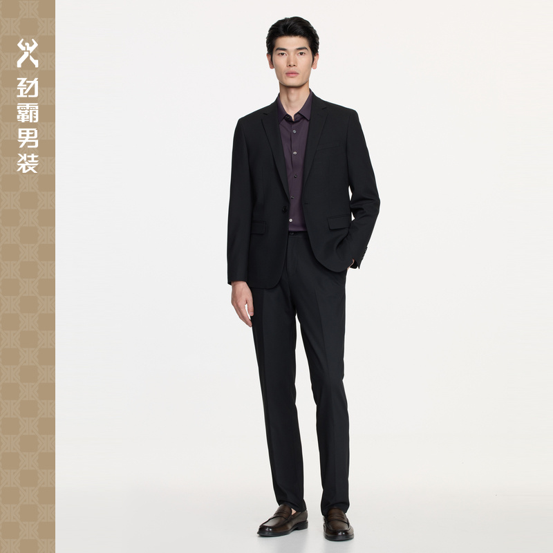 劲霸男装套黑色西服|BSFE3306西装正装职业