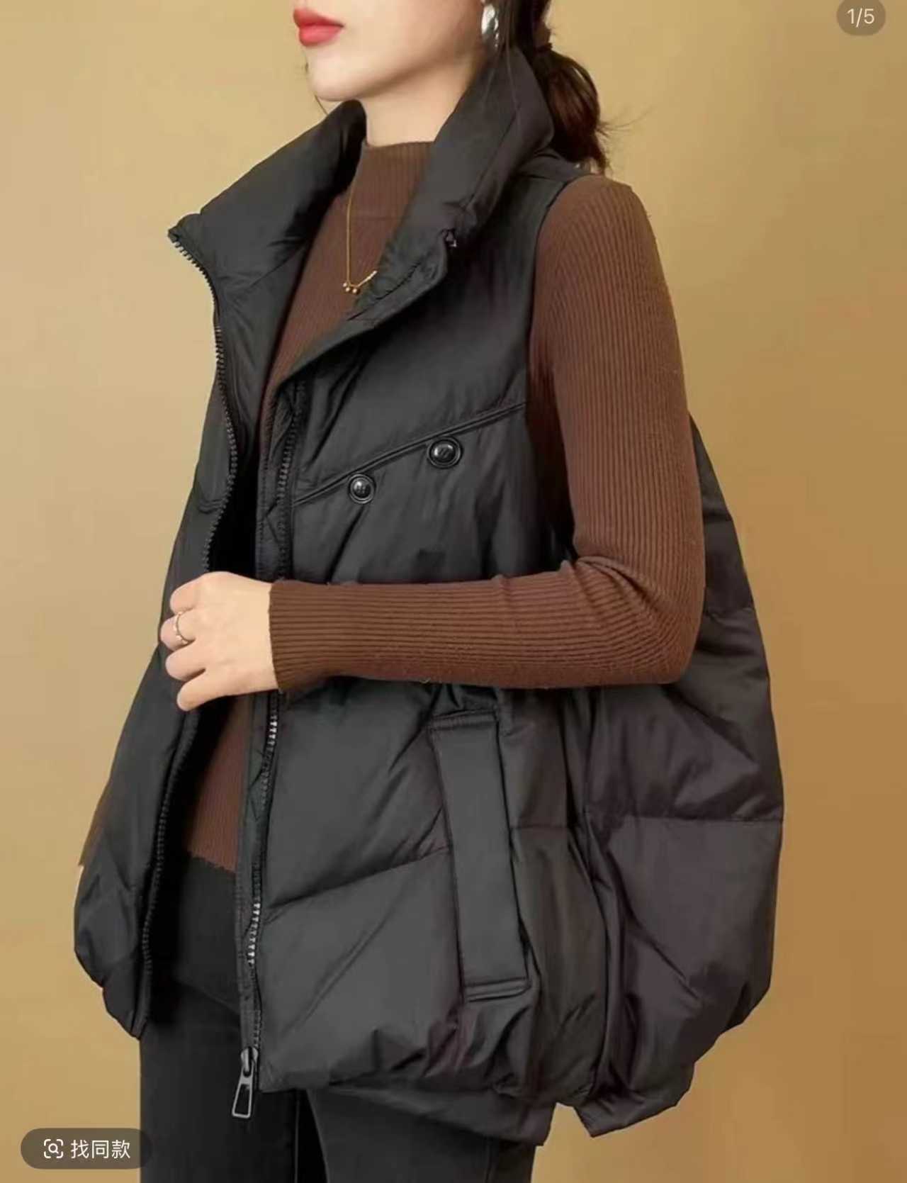 2025新款两粒扣立领爆款羽绒服马甲无袖坎肩外套
