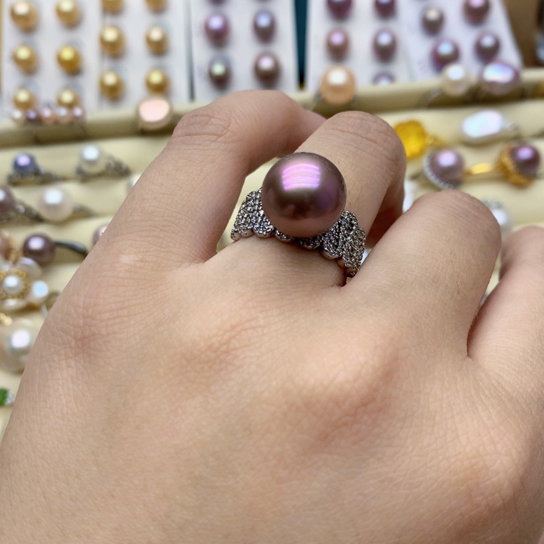 淡水珍珠戒指银S925镶嵌