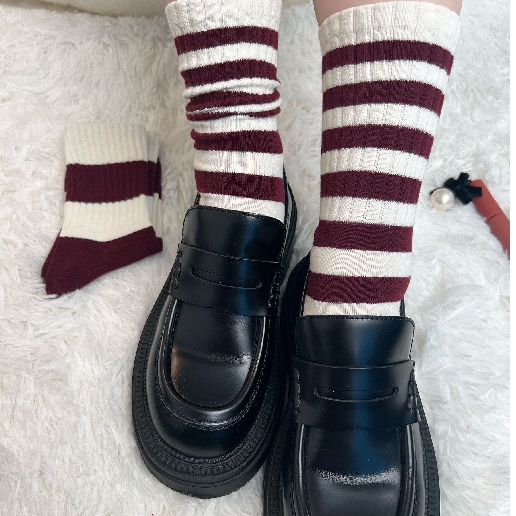 [蔓小棉009]中筒袜少女风长筒袜冬季常规保暖中筒