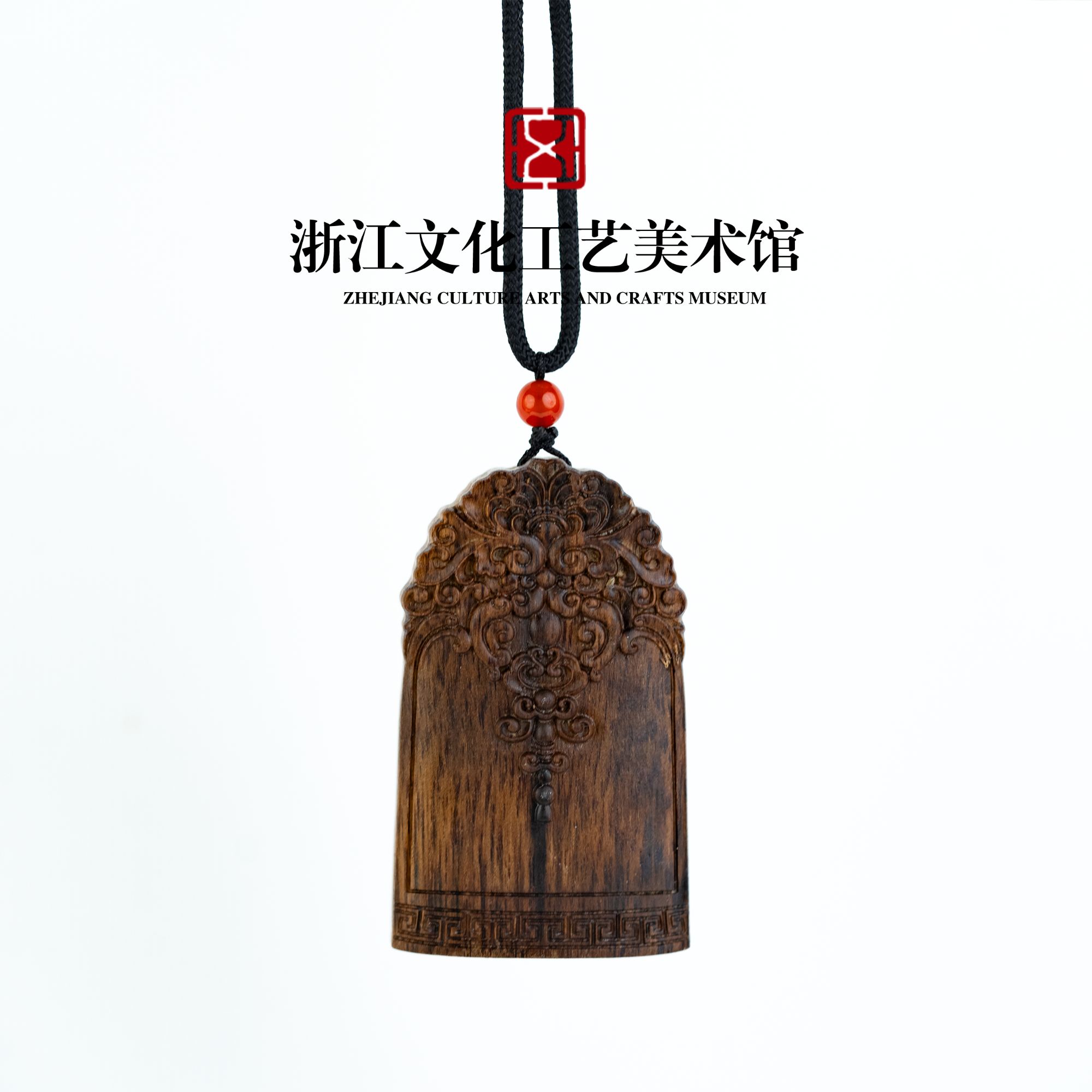 C432 ［平安喜乐］文莱黑奇楠老料沉水平安牌雕件 29.02g-HJ