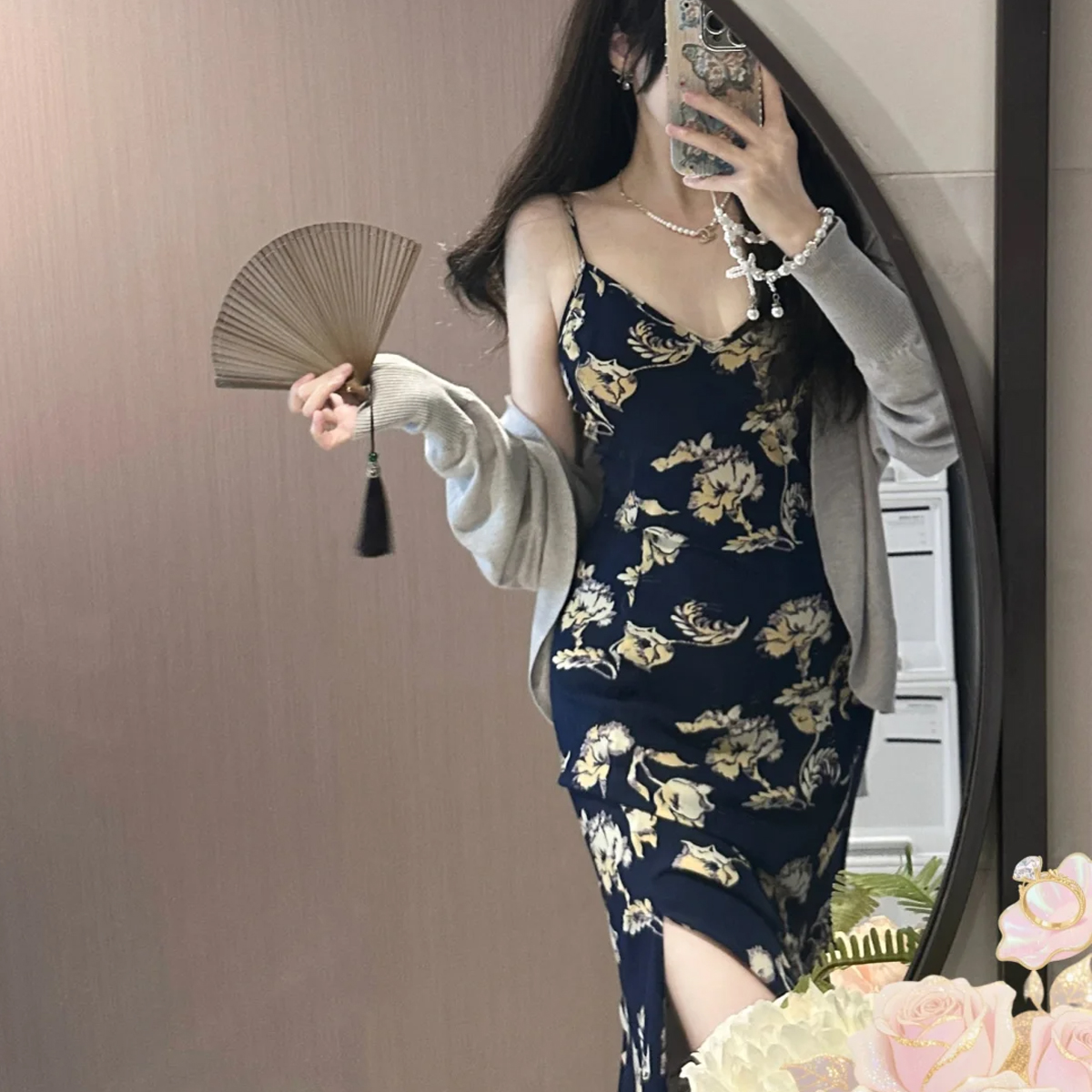 外贸孤品法式长裙吊带连袖长裙露肩连衣裙裙子好看气质新款女