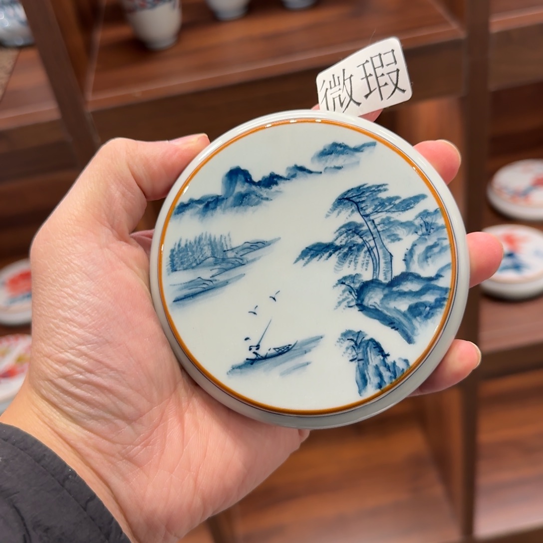 釉下手绘茶具微瑕