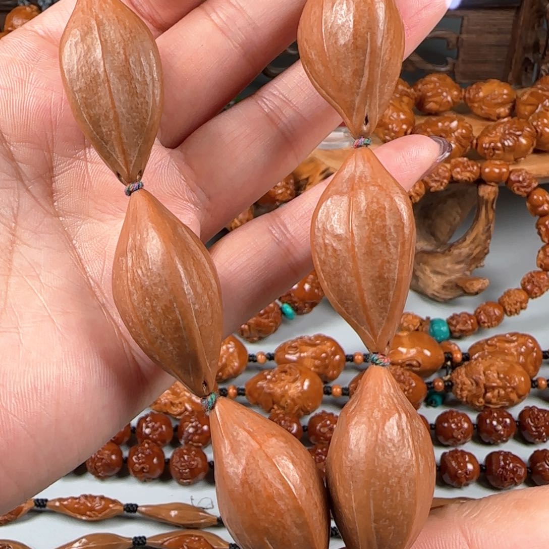 橄榄核手串/手链宽1.9水晶核原皮素串