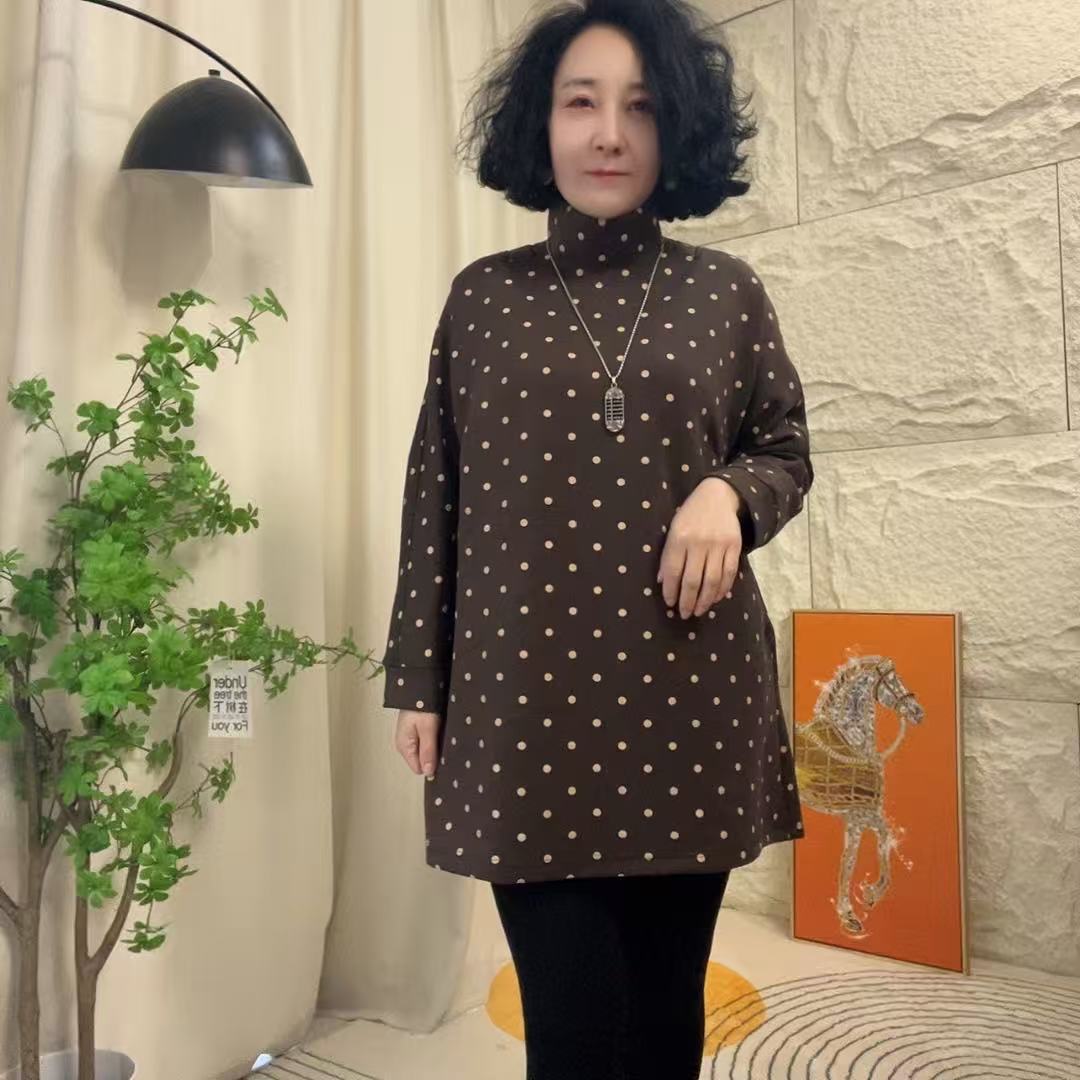 6696防风常规立领高领长袖T恤网红长款休闲