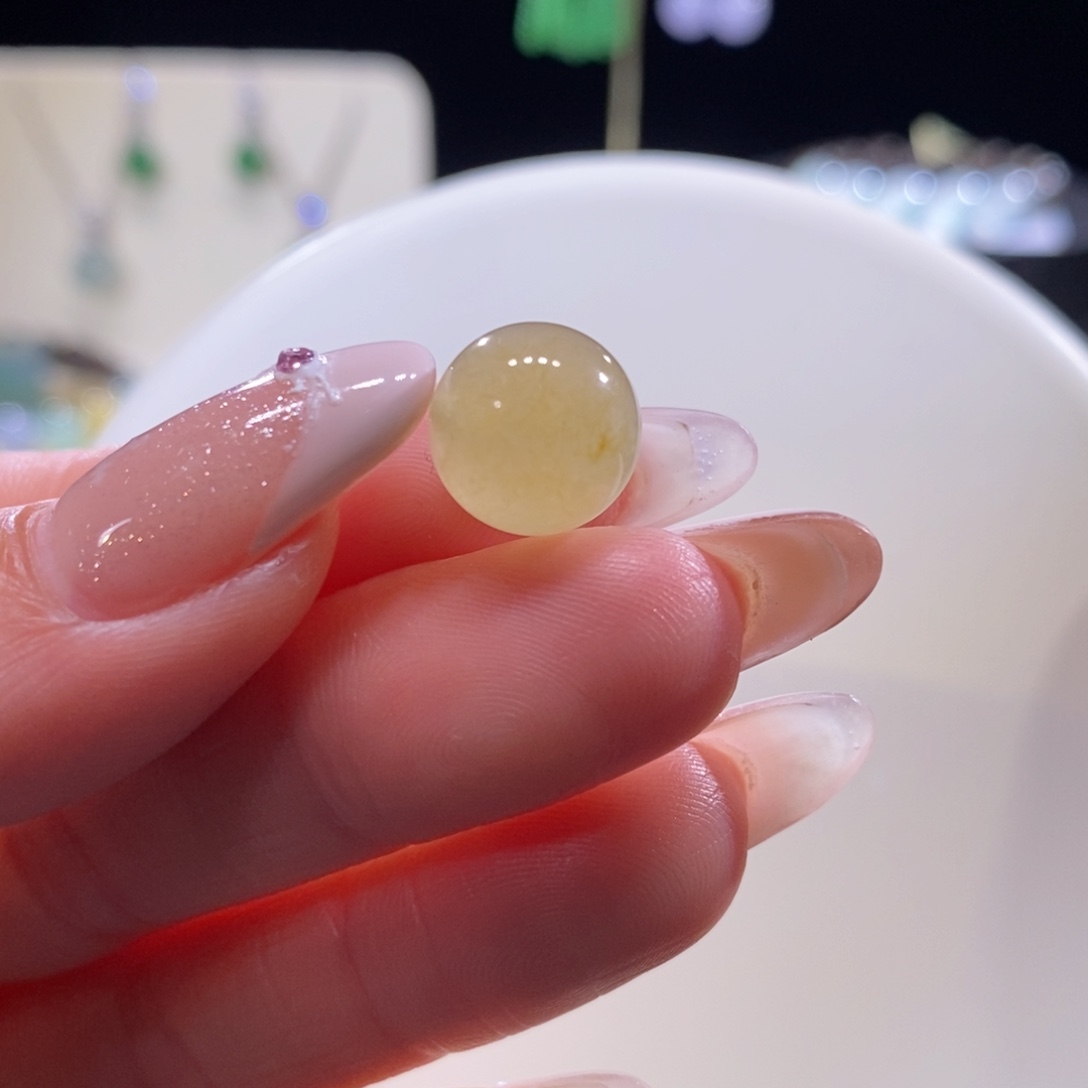 翡翠未镶嵌颈饰翡翠冰橘黄珠11.3mm