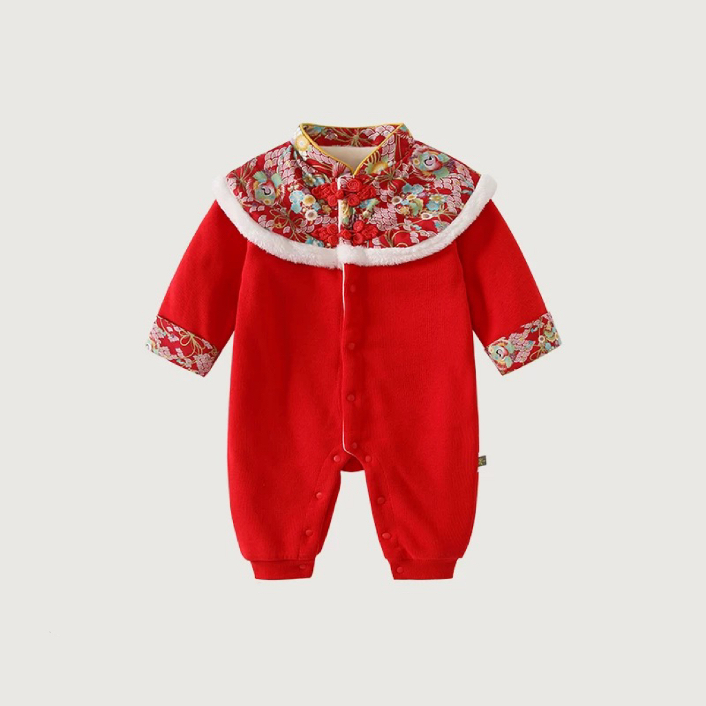 国风红色满月服拜年服