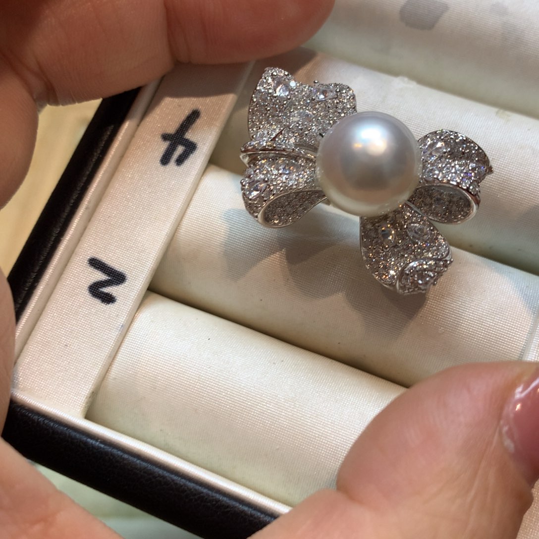 海水珍珠戒指银S925镶嵌