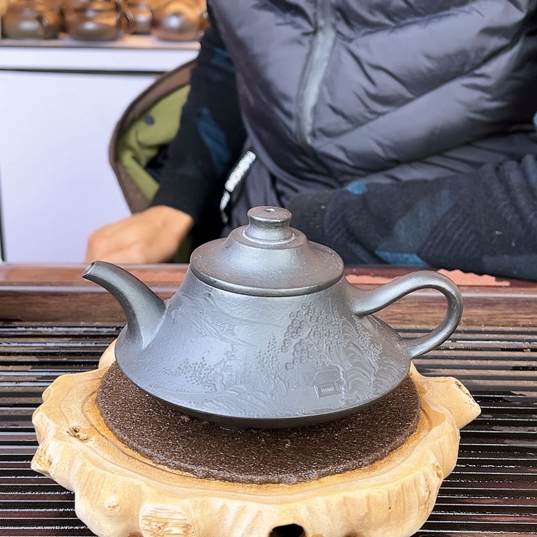 紫砂茶壶红降坡捂灰烧180cc