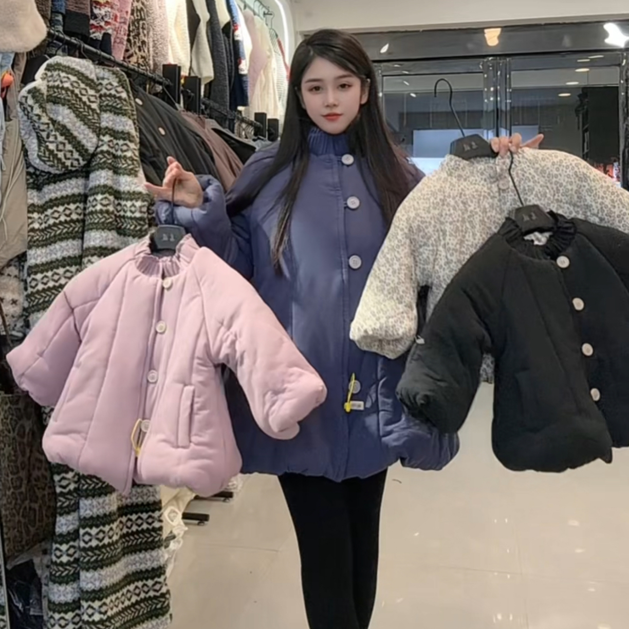 名媛家三层加厚亲子版棉花袍