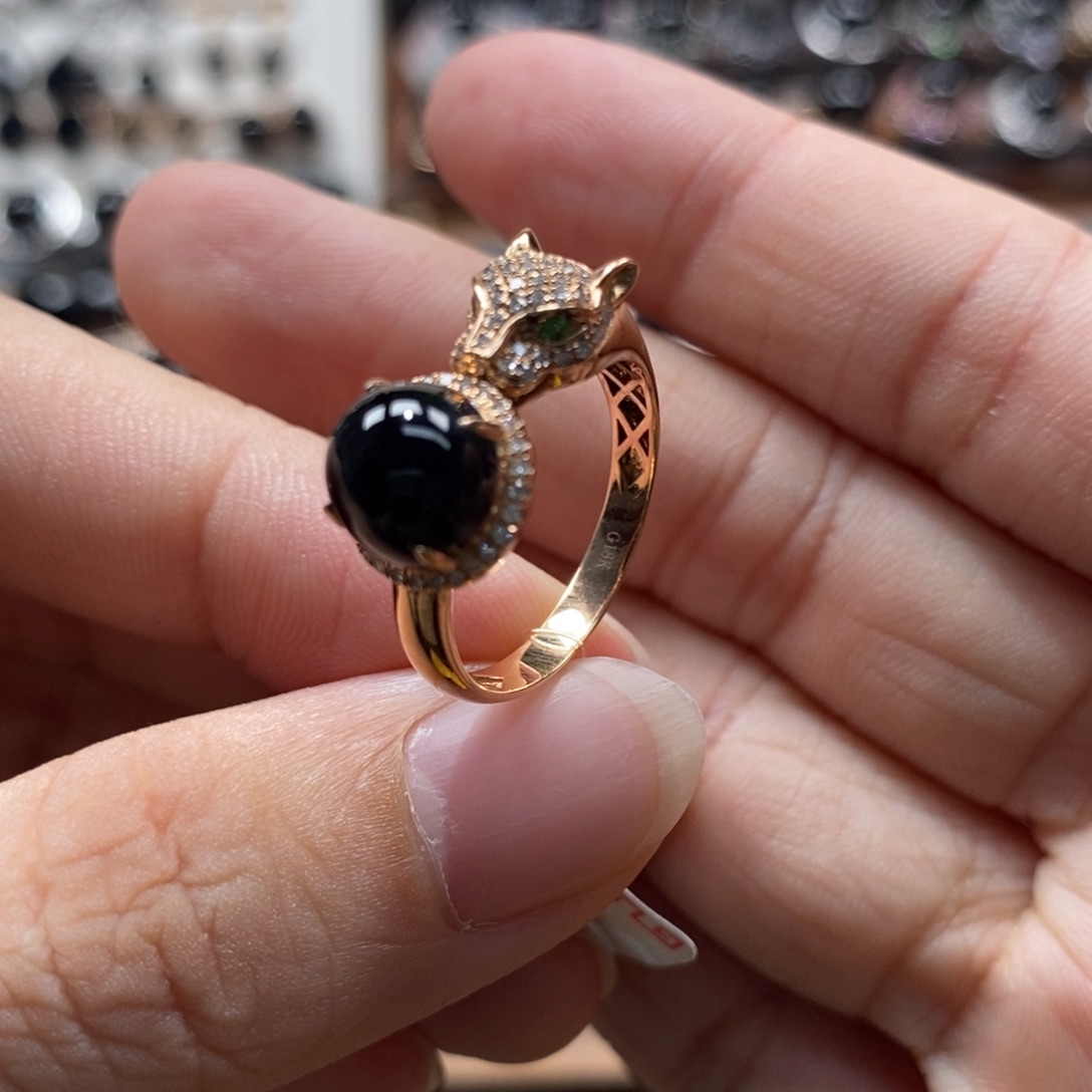 翡翠18K金镶嵌戒指