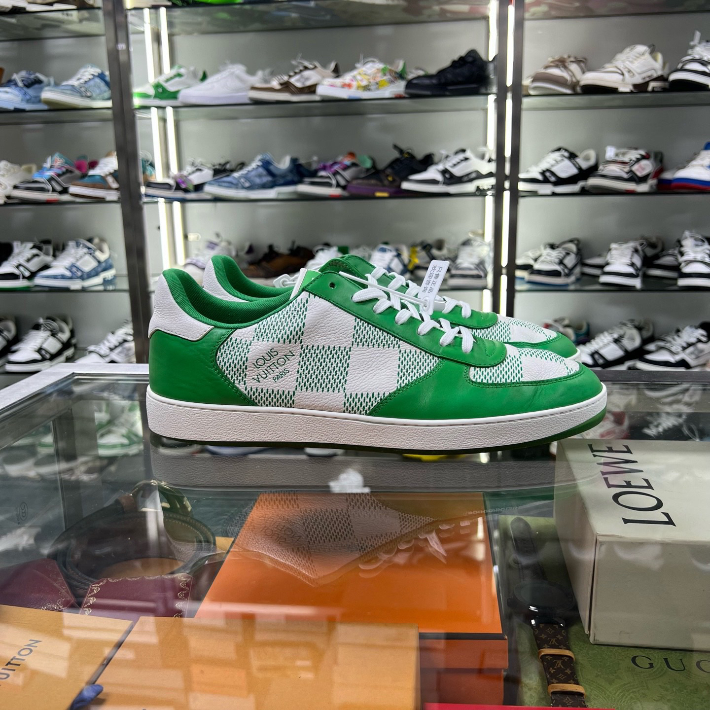 95新 LouisVuitton/路易威登 Rivoli 棋盘格板鞋 42.5码 YH21321