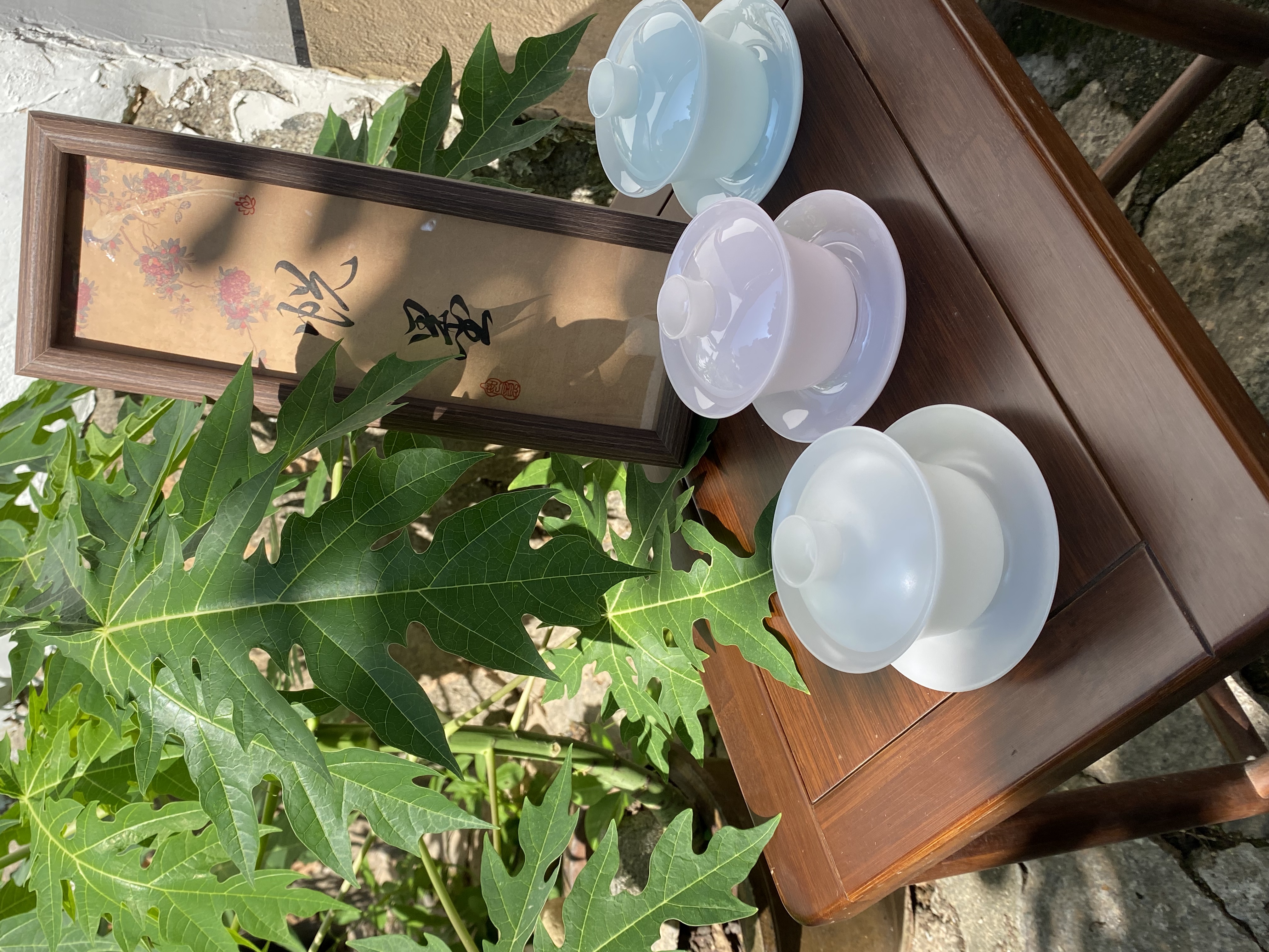 德化白瓷高冰璞玉悬停盖碗瓷盖碗陶瓷茶盖碗防烫耐热泡茶必备茶具