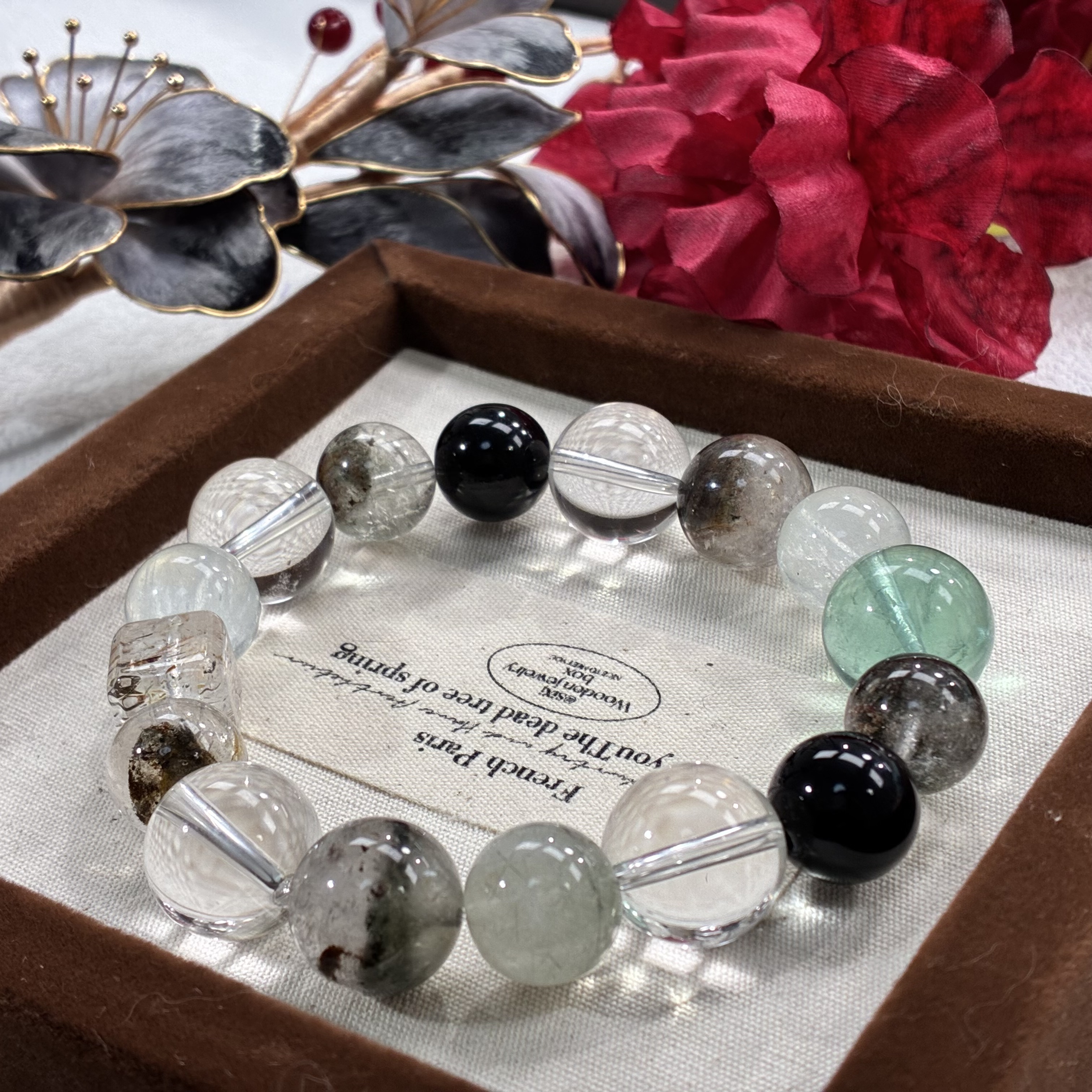 【放轻松】白水晶绿幽灵黑金超7天然水晶材质多样性发货