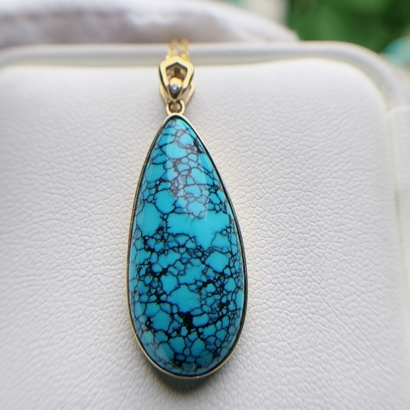 【闪购商品】绿松石珠宝奇石18K金镶嵌