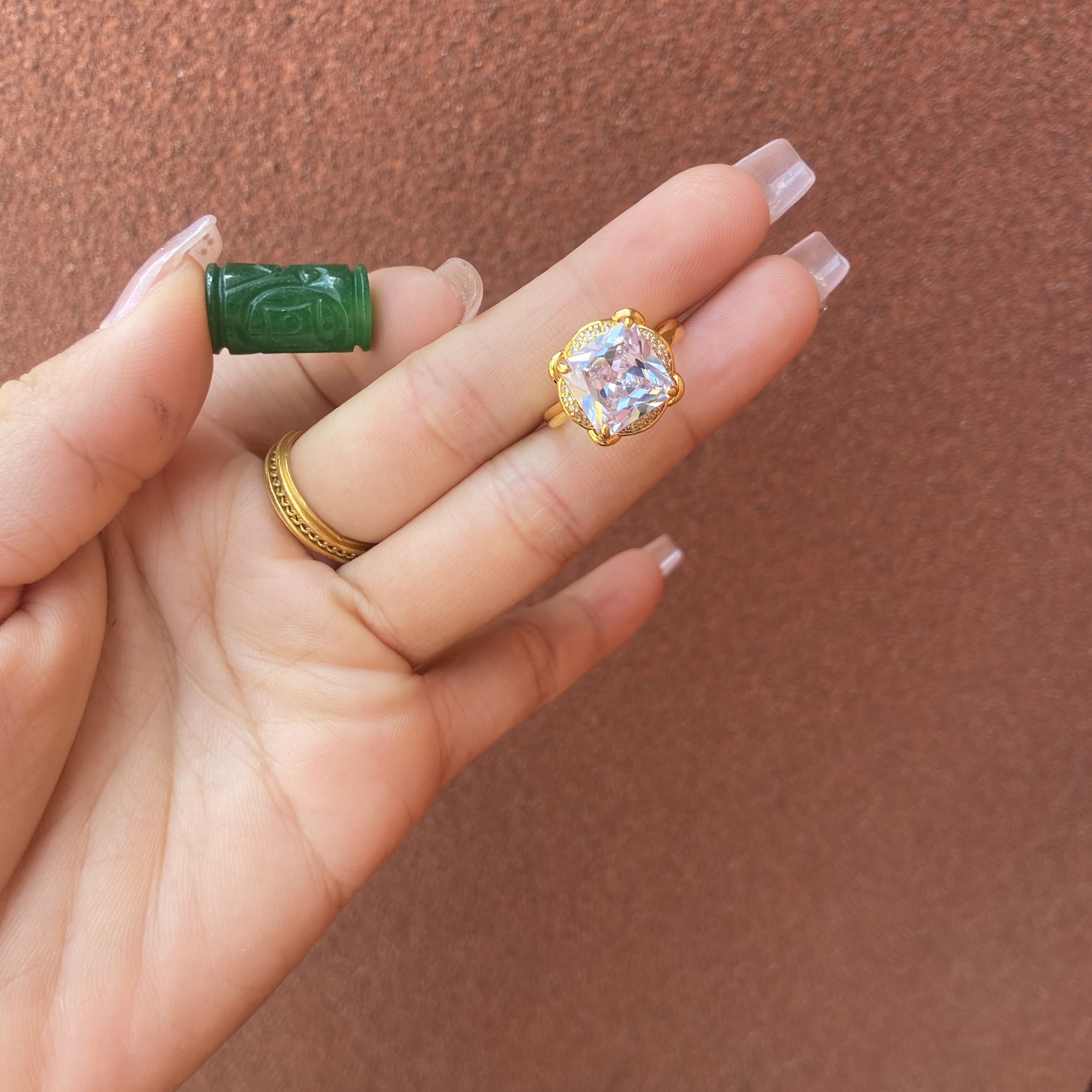 足银戒指 227-镶嵌活口戒指