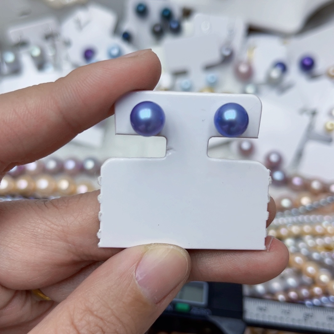 淡水珍珠耳饰银S925镶嵌