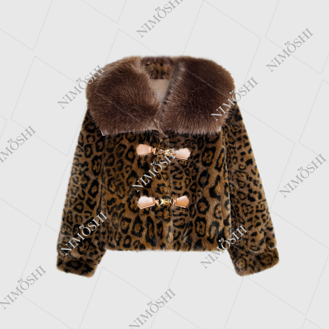 【莎总专属】轻奢新款气质时尚大毛领韩版短款外套T0045