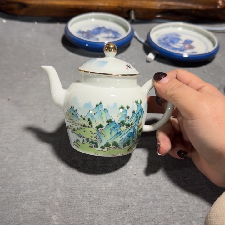 摆件精致茶壶山水