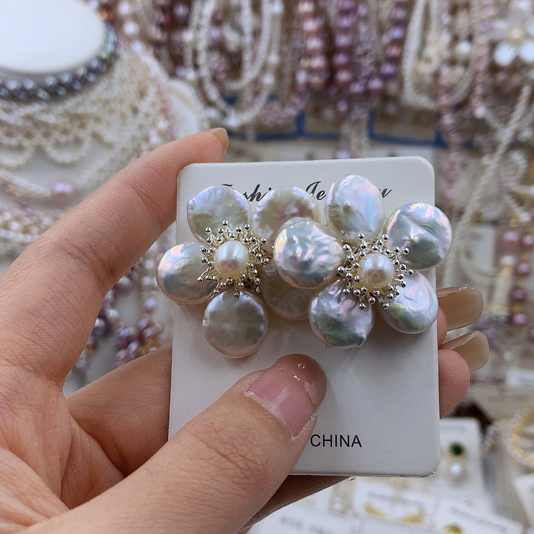 项链银S925镶嵌淡水珍珠