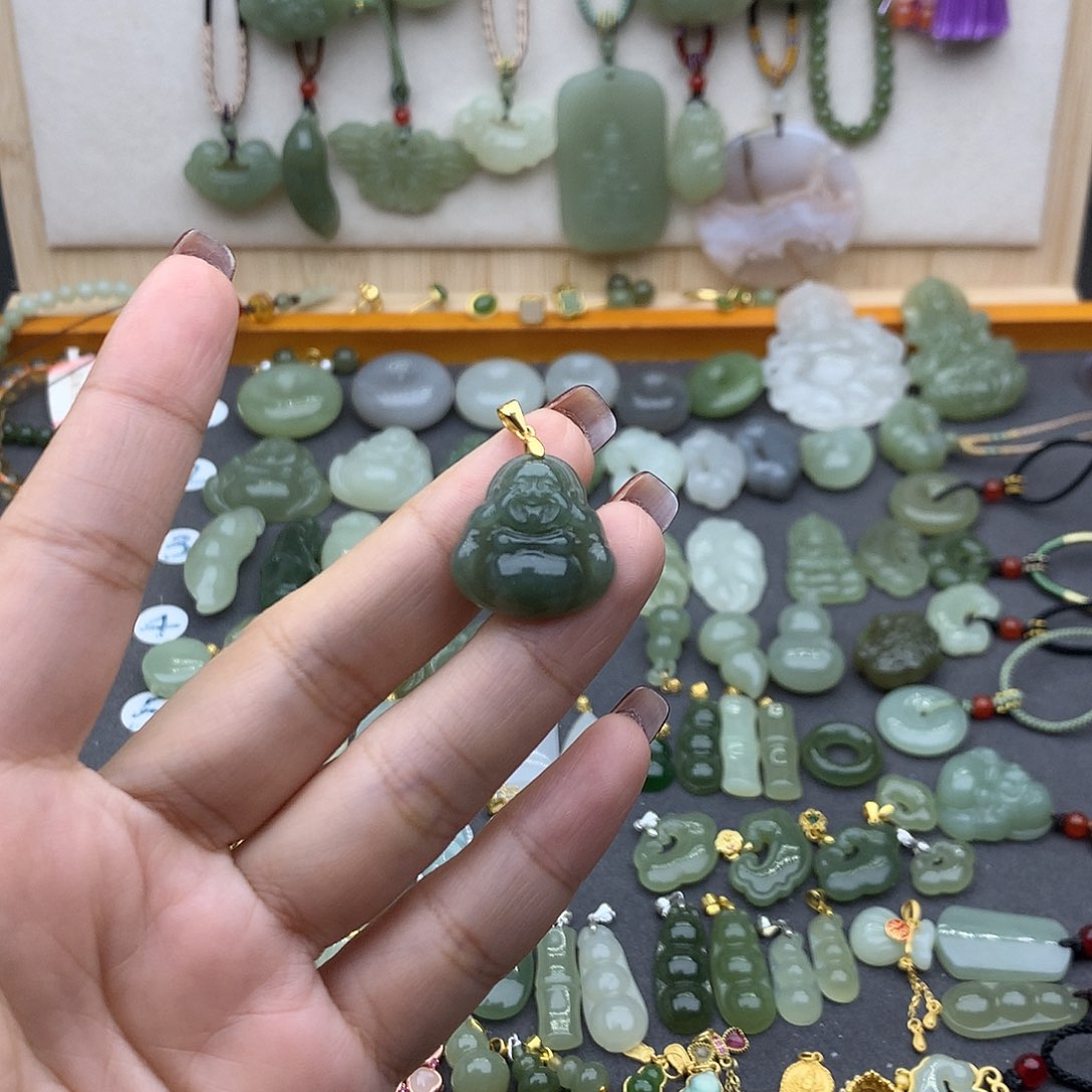 和田玉吊坠(不含链)银S925镶嵌