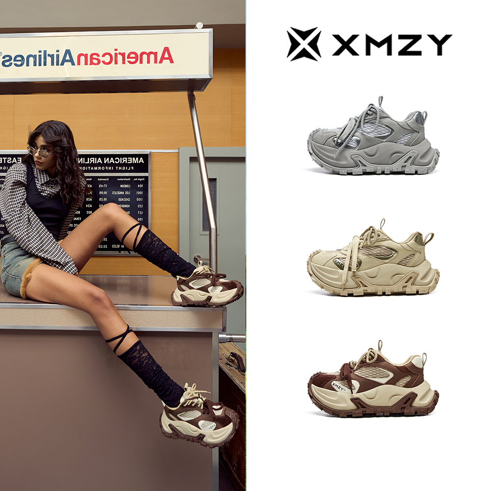 XMZY【女巫】2025秋冬款时尚百搭阿甘复古风设计厚底老爹鞋女鞋